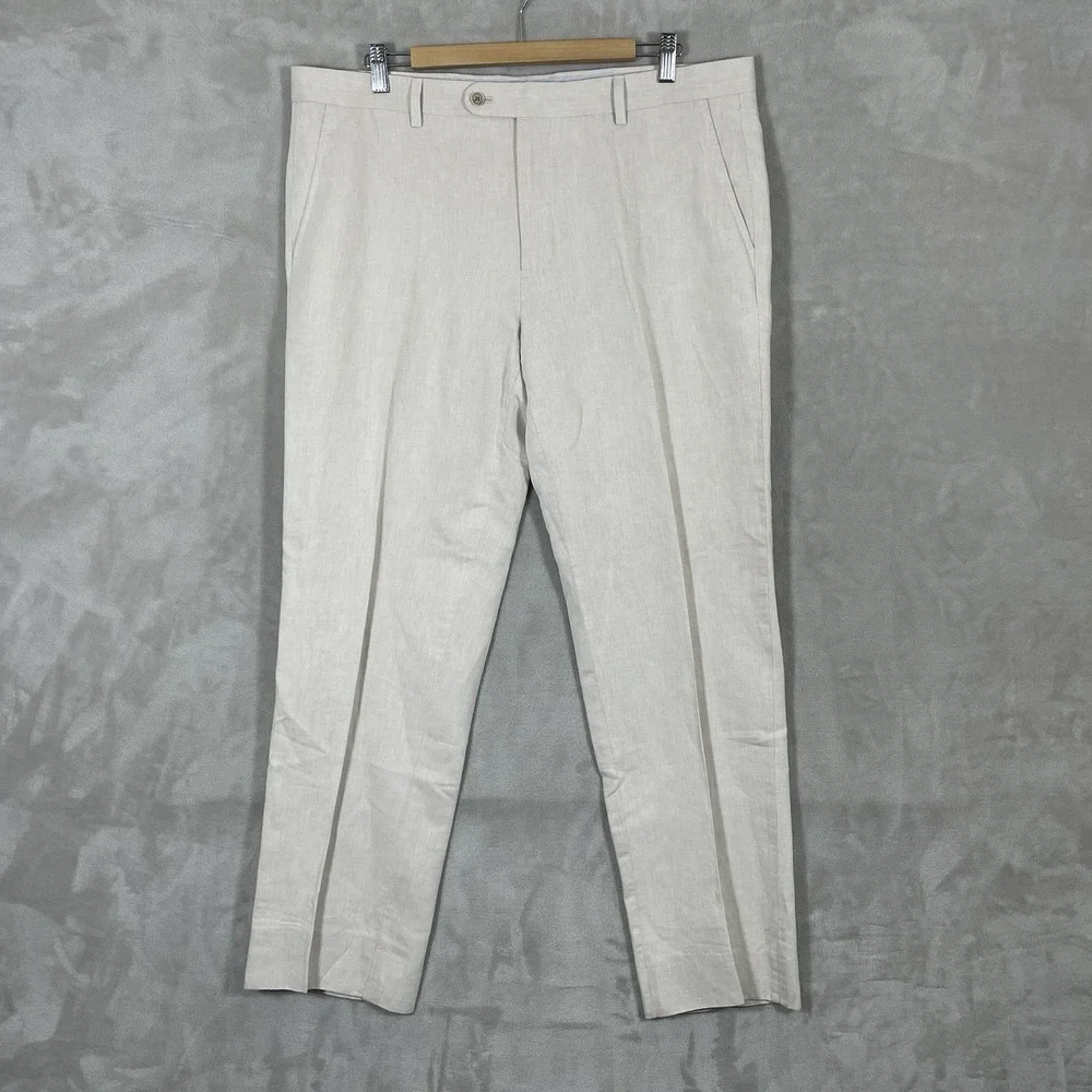 Joseph Abboud 36 (fit 38x30) Heritage Tessuti Sondrio Linen Mens Dress Pants
